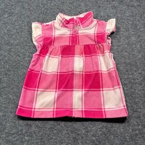 Carter's Pink Plaid Fleece Zip Vest